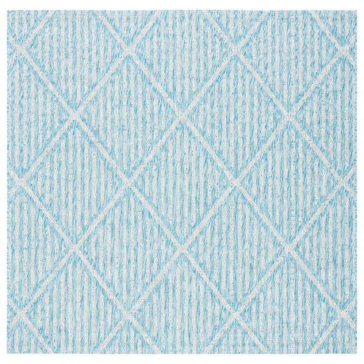 SAFAVIEH Outdoor CY8392-37121 Courtyard Aqua / Grey Rug Image 7