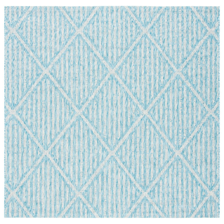 SAFAVIEH Outdoor CY8392-37121 Courtyard Aqua / Grey Rug Image 1