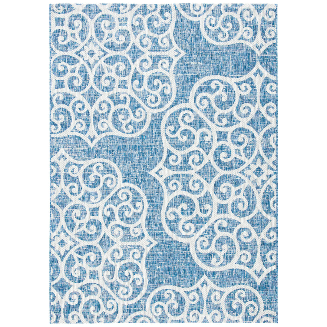 SAFAVIEH Outdoor CY8396-36821 Courtyard Navy / Grey Rug Image 4