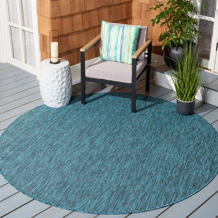 SAFAVIEH Outdoor CY8403-37222 Courtyard Grey / Aqua Rug Image 2