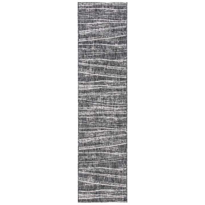 SAFAVIEH Outdoor CY8395-36621 Courtyard Black / Ivory Rug Image 6