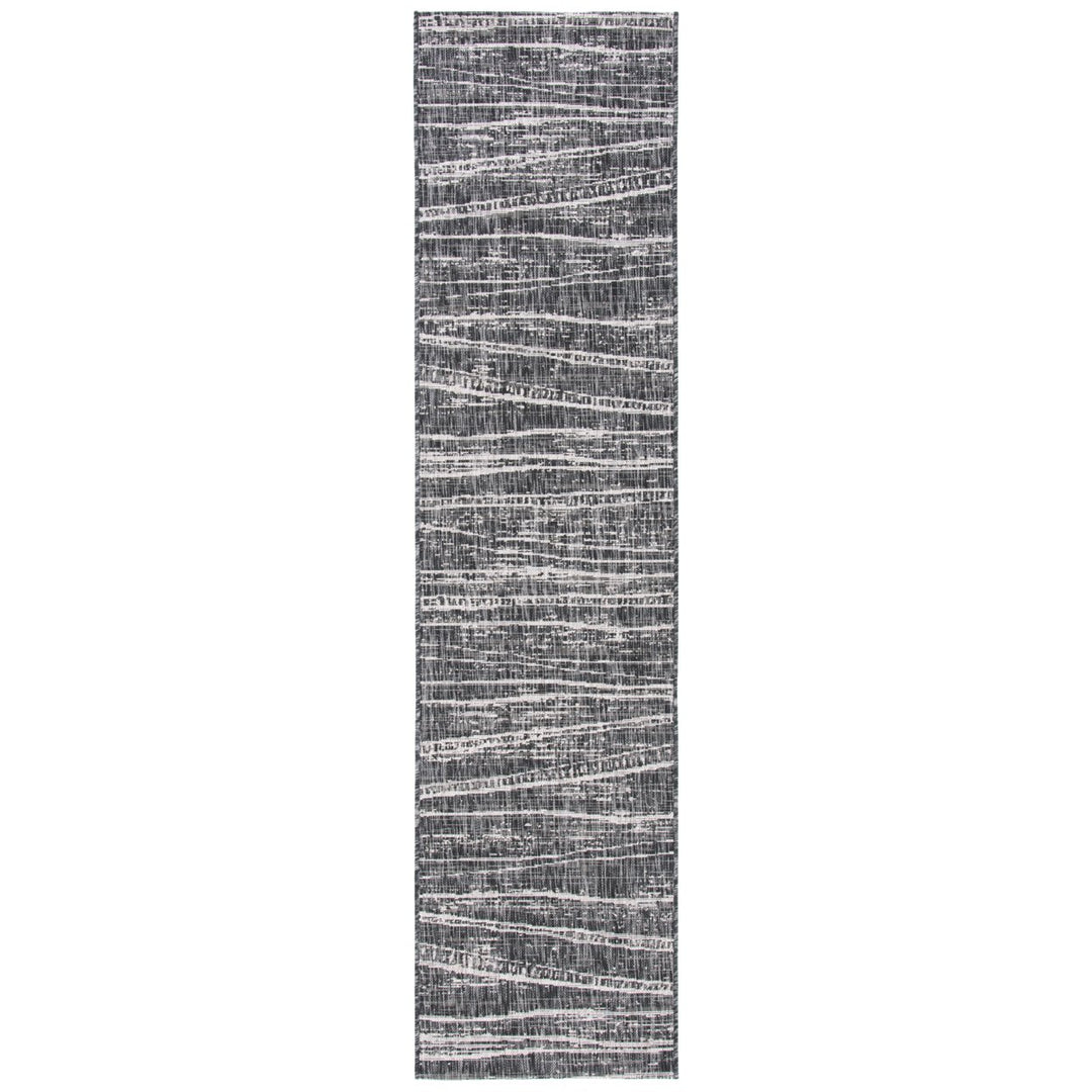 SAFAVIEH Outdoor CY8395-36621 Courtyard Black / Ivory Rug Image 1