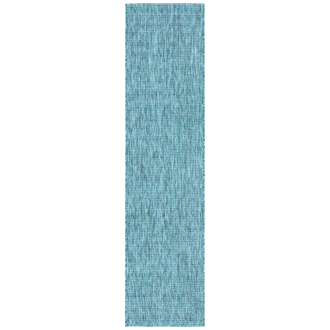 SAFAVIEH Outdoor CY8403-37222 Courtyard Grey / Aqua Rug Image 1