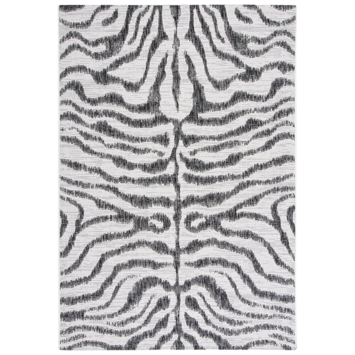 SAFAVIEH Outdoor CY8444-53712 Courtyard Ivory / Black Rug Image 4