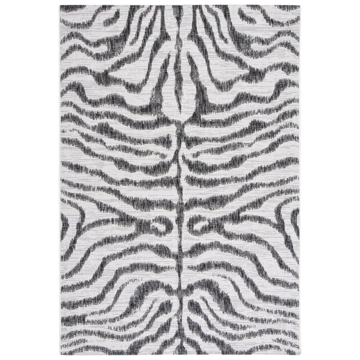 SAFAVIEH Outdoor CY8444-53712 Courtyard Ivory / Black Rug Image 1