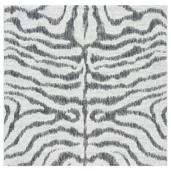 SAFAVIEH Outdoor CY8444-37612 Courtyard Grey / Black Rug Image 1