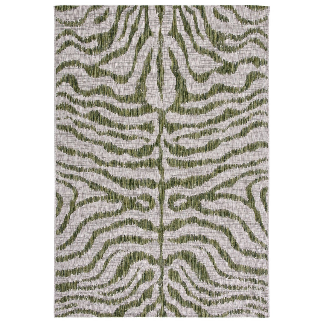 SAFAVIEH Outdoor CY8444-37912 Courtyard Grey / Green Rug Image 1