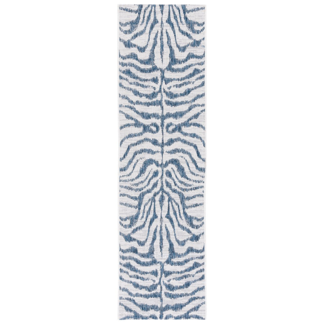 SAFAVIEH Outdoor CY8444-53412 Courtyard Ivory / Navy Rug Image 1