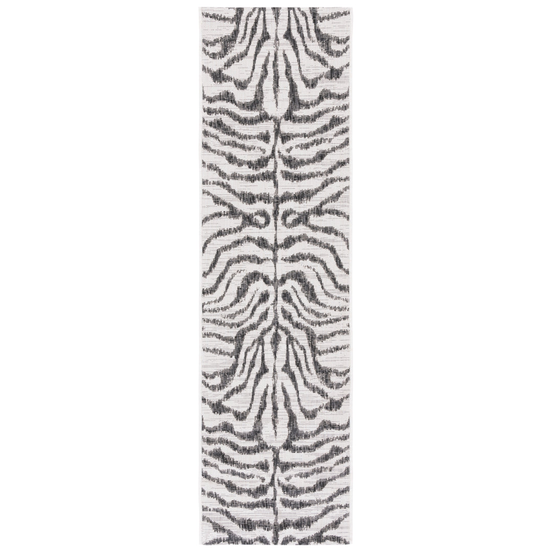 SAFAVIEH Outdoor CY8444-53712 Courtyard Ivory / Black Rug Image 6