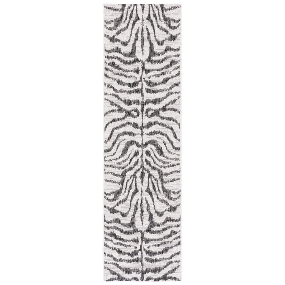 SAFAVIEH Outdoor CY8444-53712 Courtyard Ivory / Black Rug Image 1