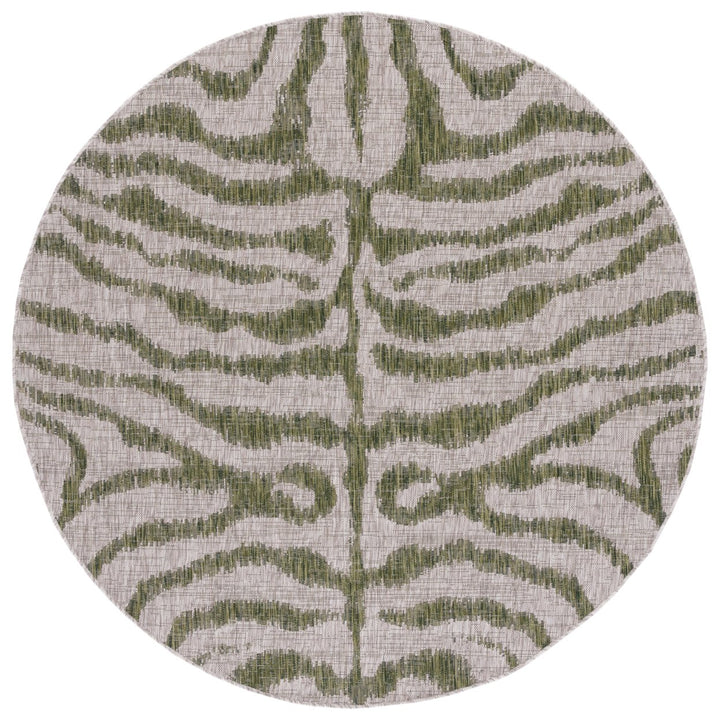 SAFAVIEH Outdoor CY8444-37912 Courtyard Grey / Green Rug Image 1