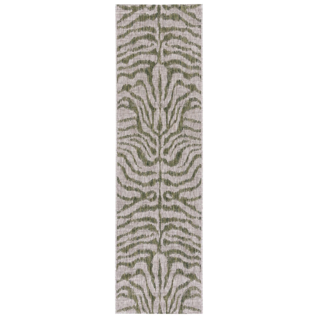 SAFAVIEH Outdoor CY8444-37912 Courtyard Grey / Green Rug Image 1