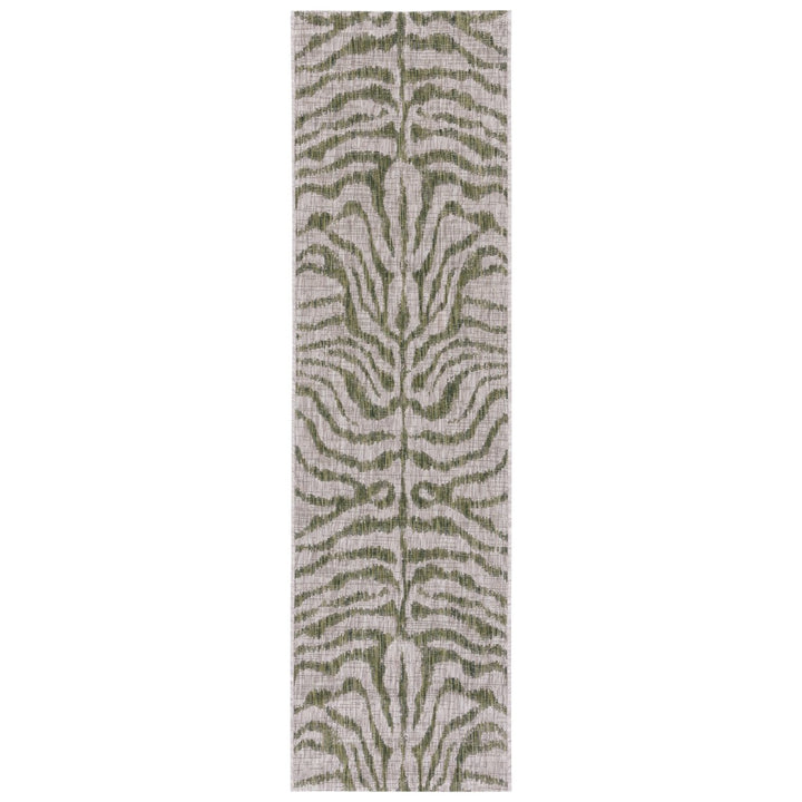 SAFAVIEH Outdoor CY8444-37912 Courtyard Grey / Green Rug Image 1