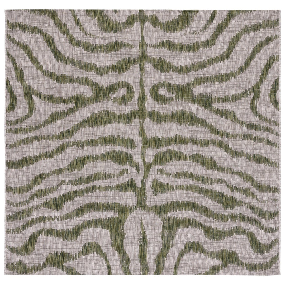 SAFAVIEH Outdoor CY8444-37912 Courtyard Grey / Green Rug Image 1