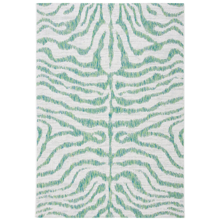 SAFAVIEH Outdoor CY8444-55712 Courtyard Ivory / Green Rug Image 1