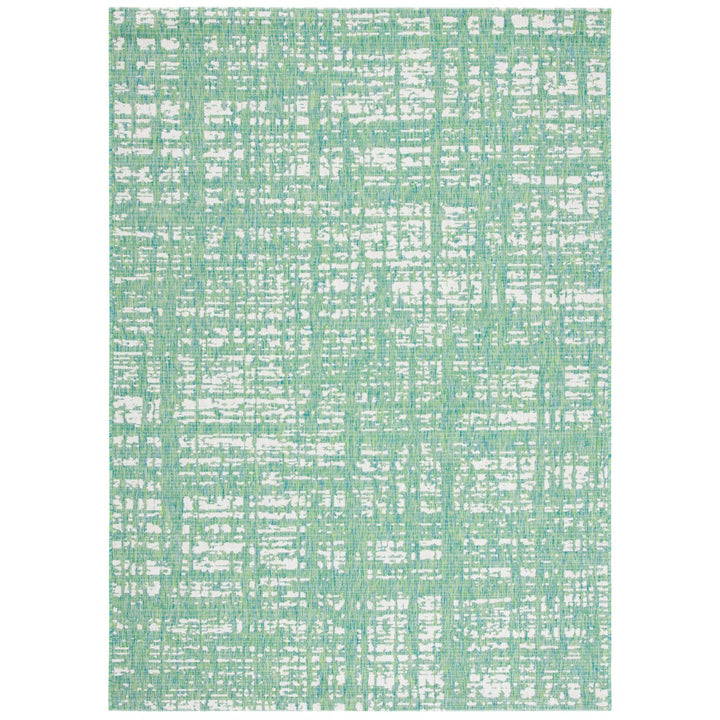 SAFAVIEH Outdoor CY8451-55721 Courtyard Green Blue / Ivory Rug Image 4