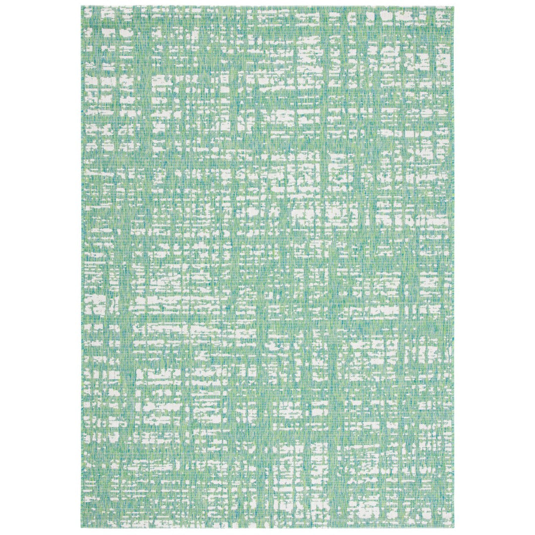 SAFAVIEH Outdoor CY8451-55721 Courtyard Green Blue / Ivory Rug Image 1