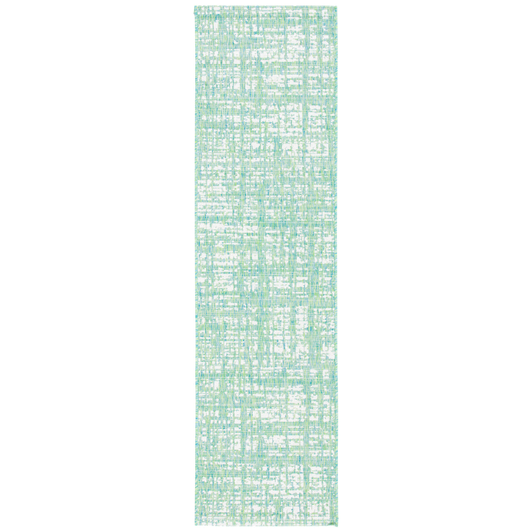 SAFAVIEH Outdoor CY8451-55721 Courtyard Green Blue / Ivory Rug Image 6