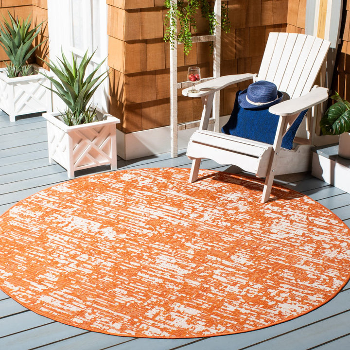 SAFAVIEH Outdoor CY8452-52821 Courtyard Orange / Ivory Rug Image 2