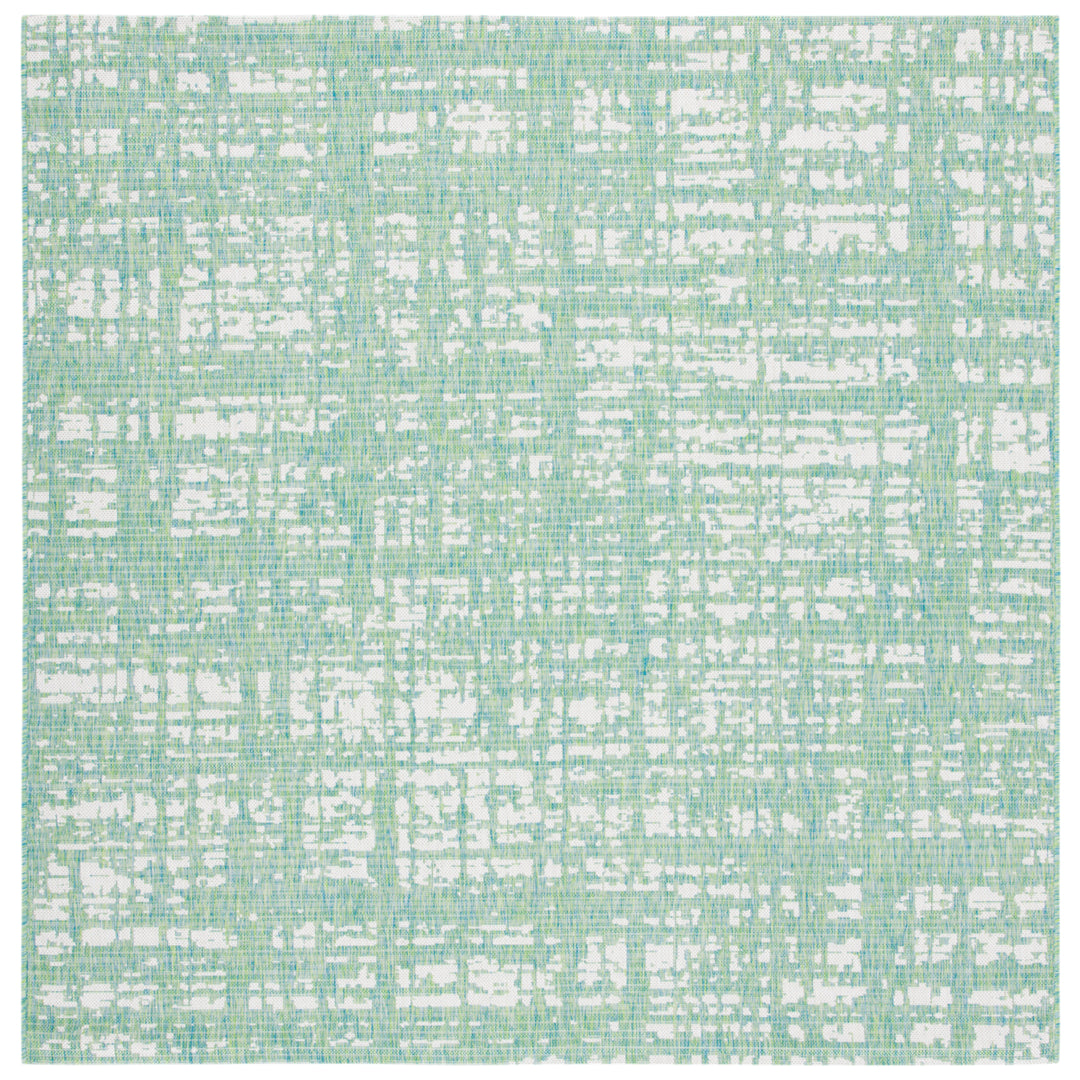 SAFAVIEH Outdoor CY8451-55721 Courtyard Green Blue / Ivory Rug Image 7