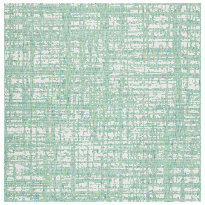 SAFAVIEH Outdoor CY8451-55721 Courtyard Green Blue / Ivory Rug Image 1