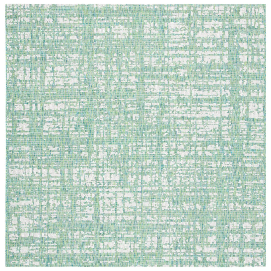 SAFAVIEH Outdoor CY8451-55721 Courtyard Green Blue / Ivory Rug Image 1