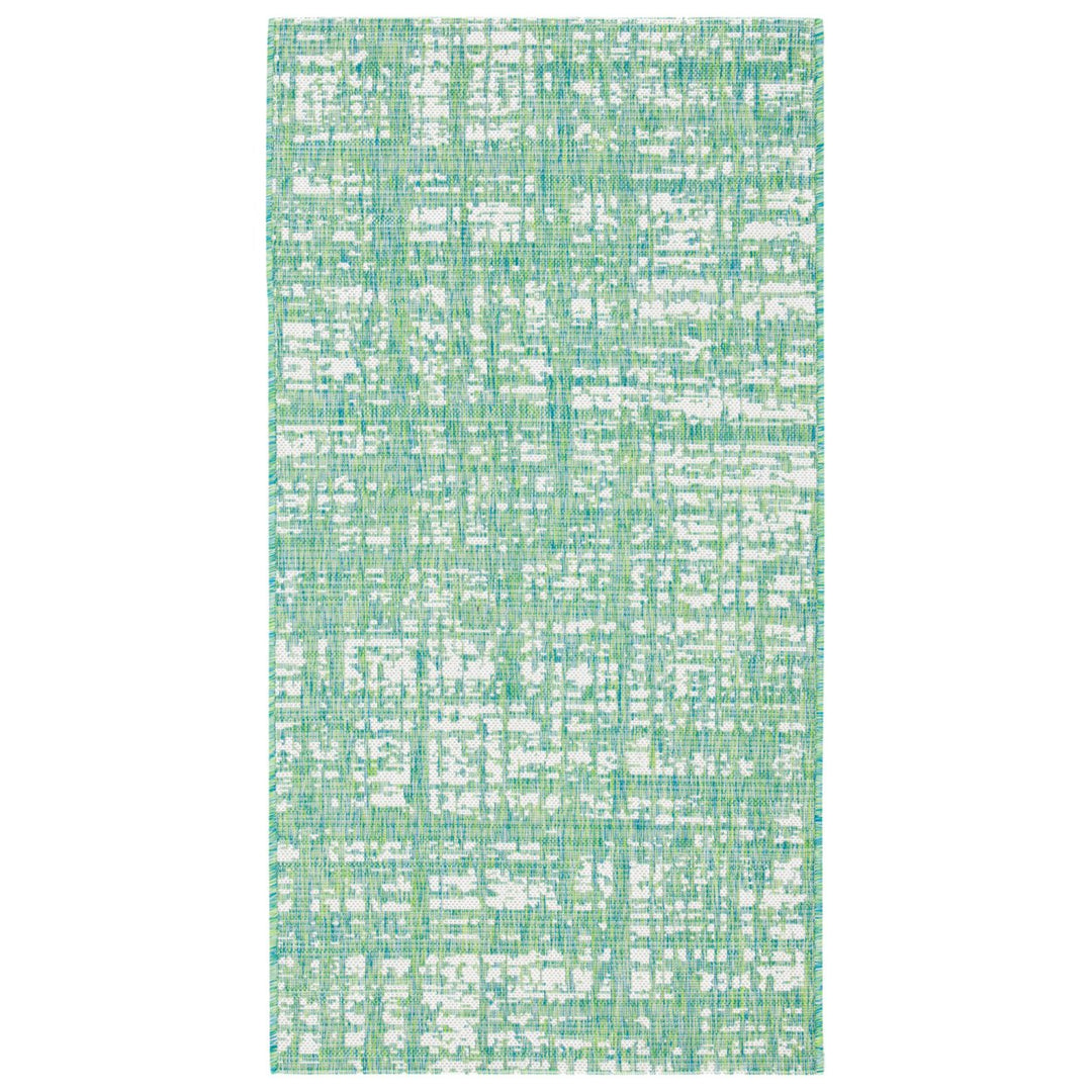 SAFAVIEH Outdoor CY8451-55721 Courtyard Green Blue / Ivory Rug Image 11