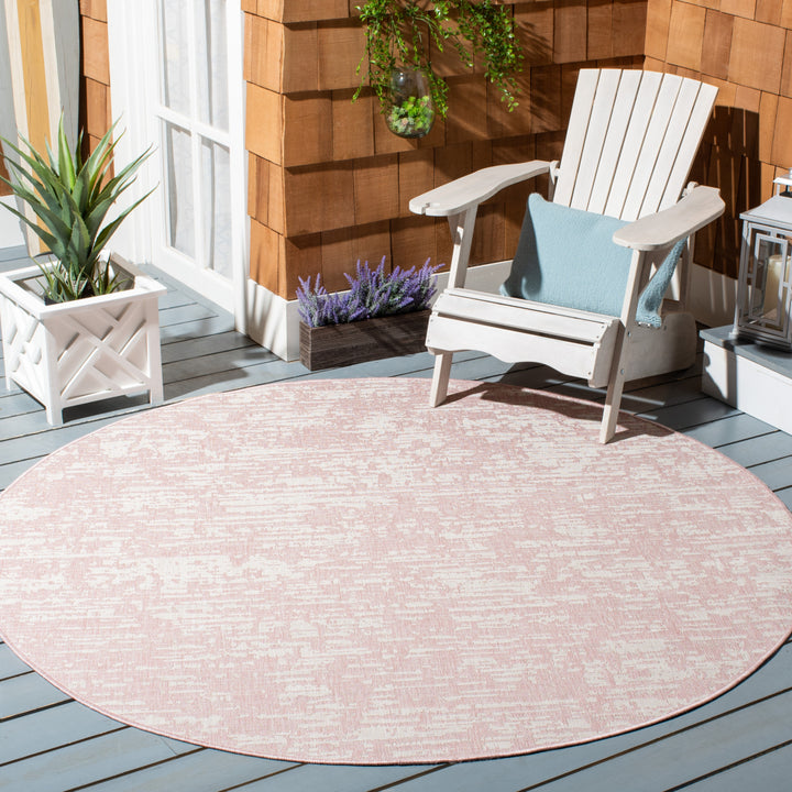 SAFAVIEH Outdoor CY8452-56221 Courtyard Pink / Ivory Rug Image 2