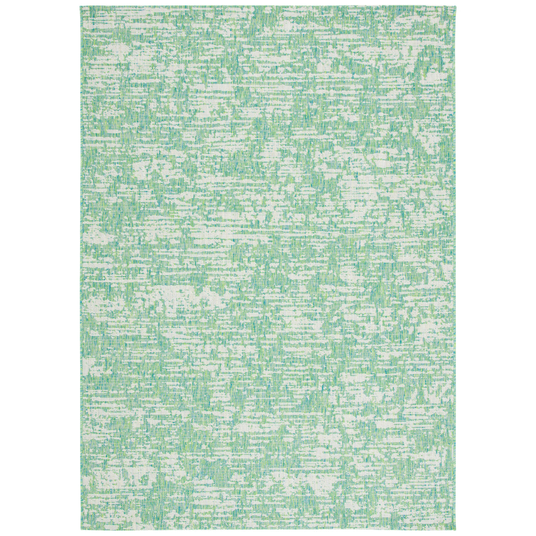 SAFAVIEH Outdoor CY8452-55721 Courtyard Green Blue / Ivory Rug Image 4