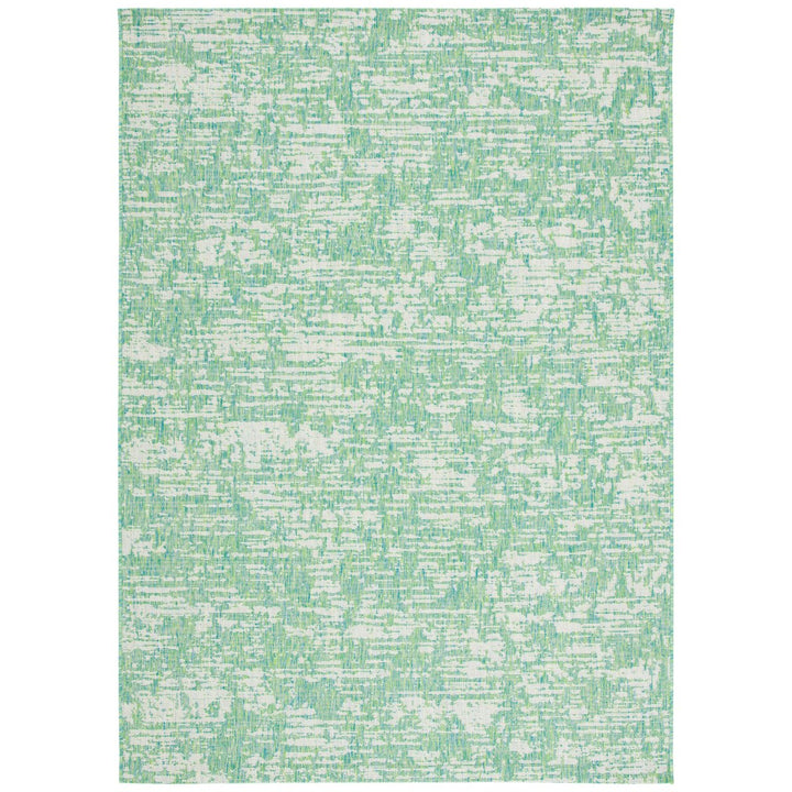 SAFAVIEH Outdoor CY8452-55721 Courtyard Green Blue / Ivory Rug Image 1