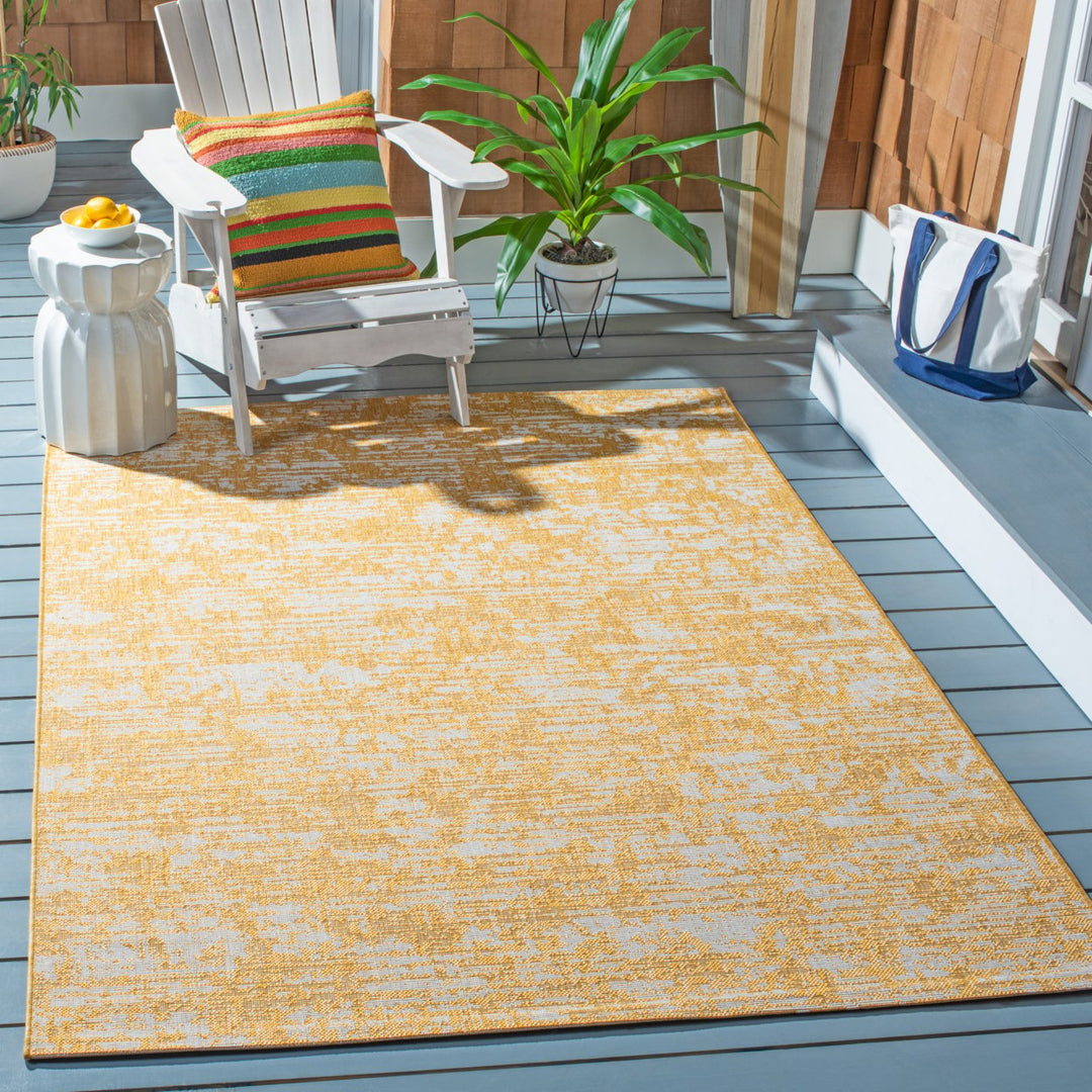 SAFAVIEH Outdoor CY8452-56021 Courtyard Gold / Ivory Rug Image 1