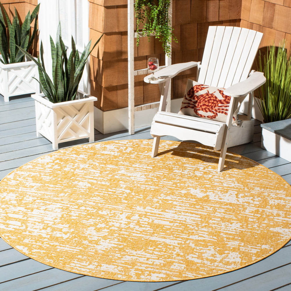SAFAVIEH Outdoor CY8452-56021 Courtyard Gold / Ivory Rug Image 2