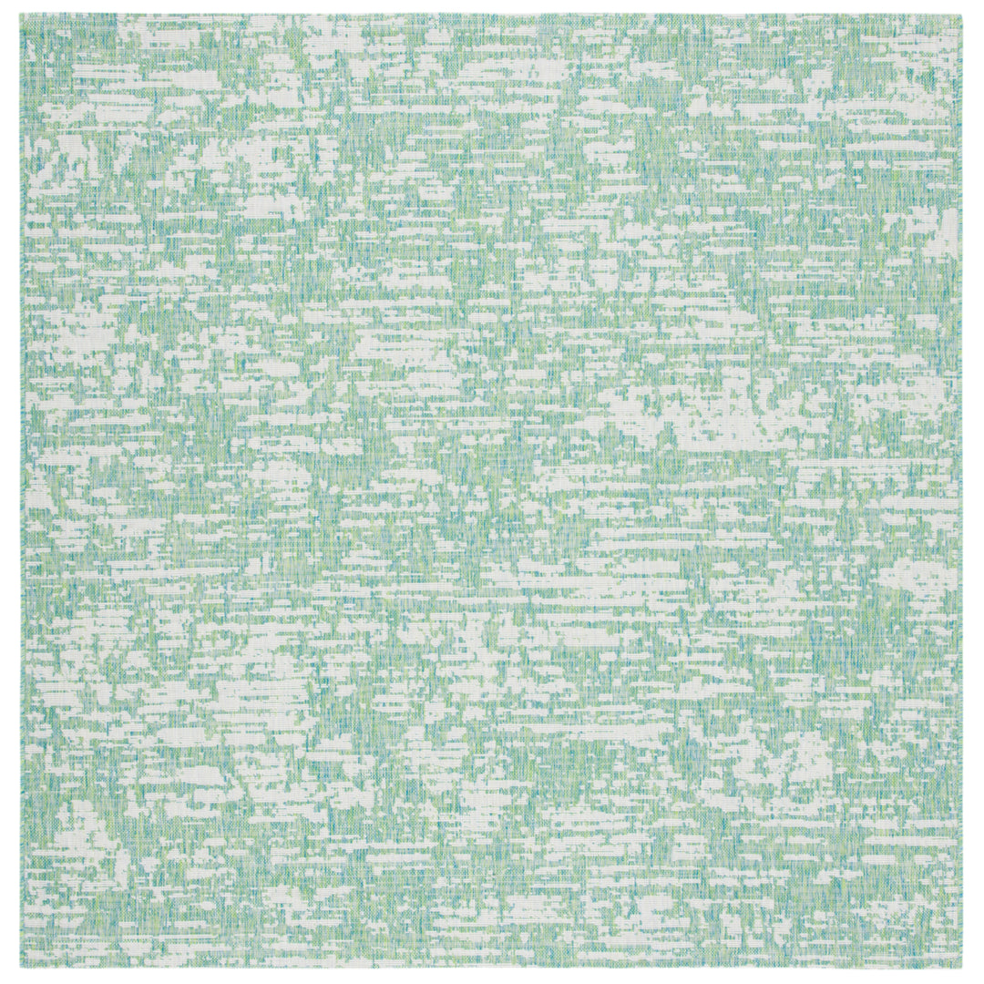 SAFAVIEH Outdoor CY8452-55721 Courtyard Green Blue / Ivory Rug Image 7