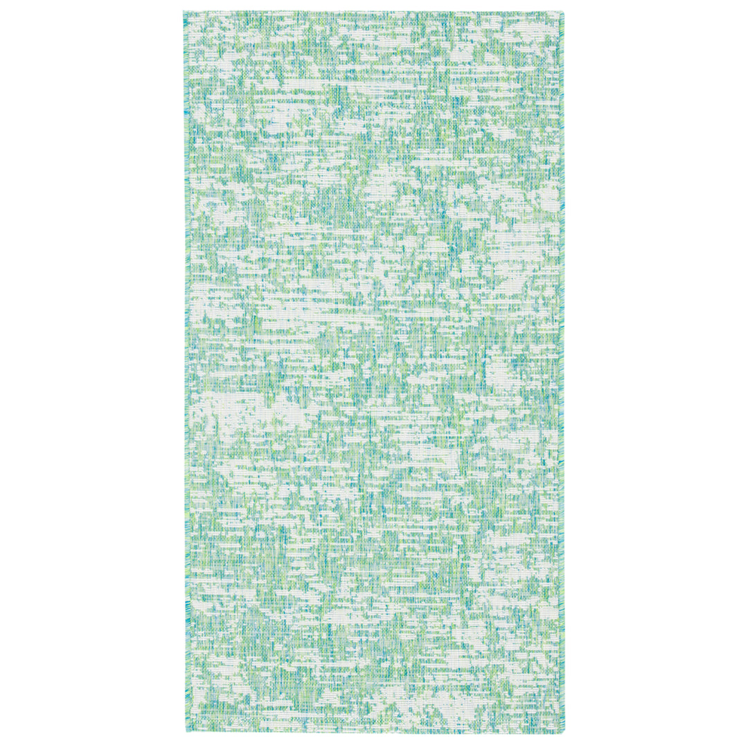 SAFAVIEH Outdoor CY8452-55721 Courtyard Green Blue / Ivory Rug Image 10