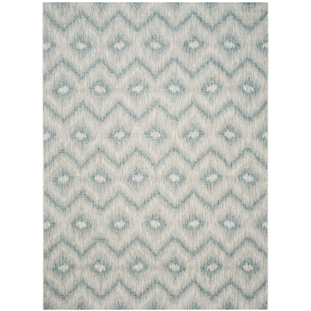 SAFAVIEH Outdoor CY8463-37212 Courtyard Grey / Blue Rug Image 4