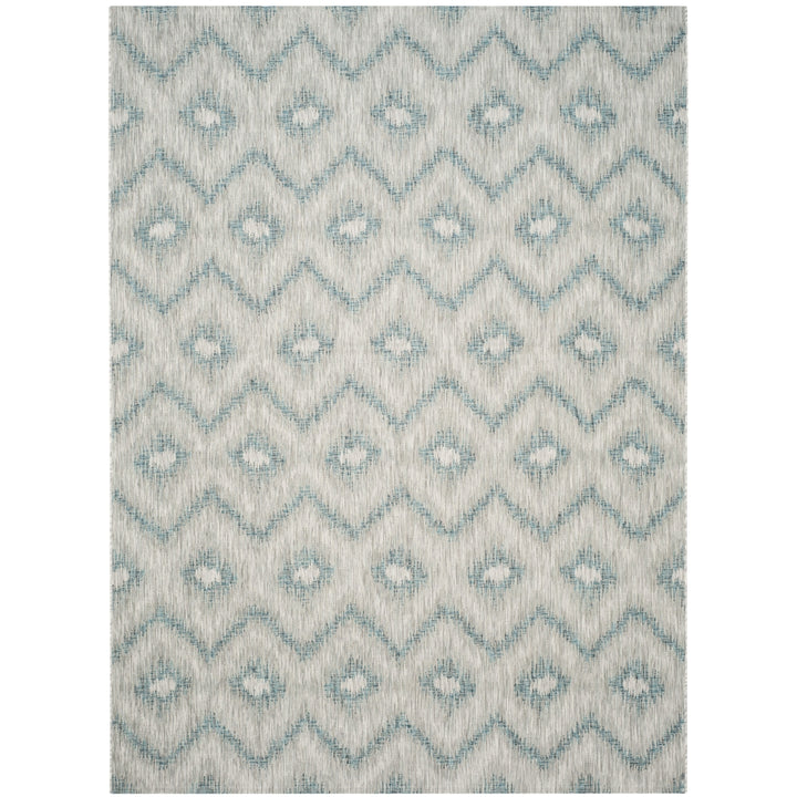 SAFAVIEH Outdoor CY8463-37212 Courtyard Grey / Blue Rug Image 4