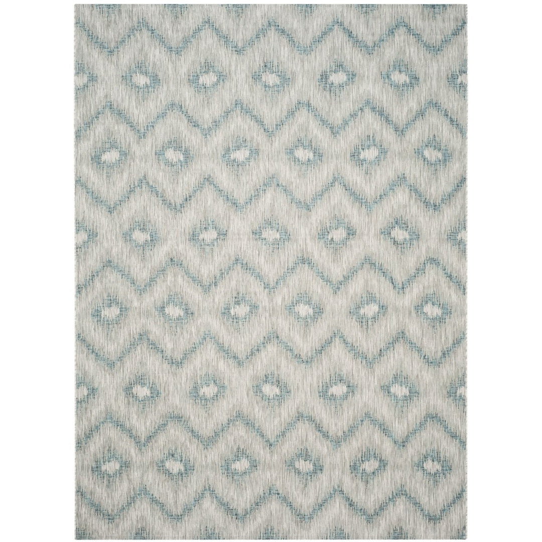 SAFAVIEH Outdoor CY8463-37212 Courtyard Grey / Blue Rug Image 1