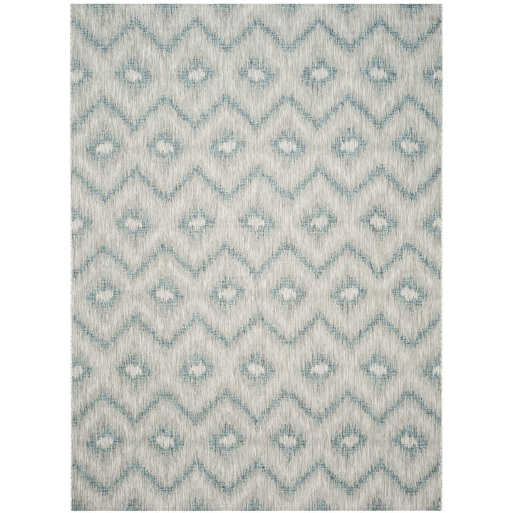 SAFAVIEH Outdoor CY8463-37212 Courtyard Grey / Blue Rug Image 1