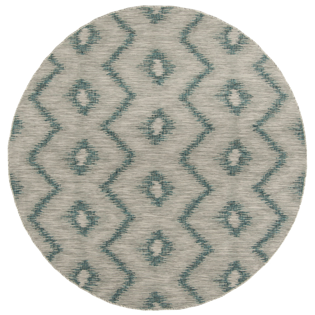 SAFAVIEH Outdoor CY8463-37212 Courtyard Grey / Blue Rug Image 5