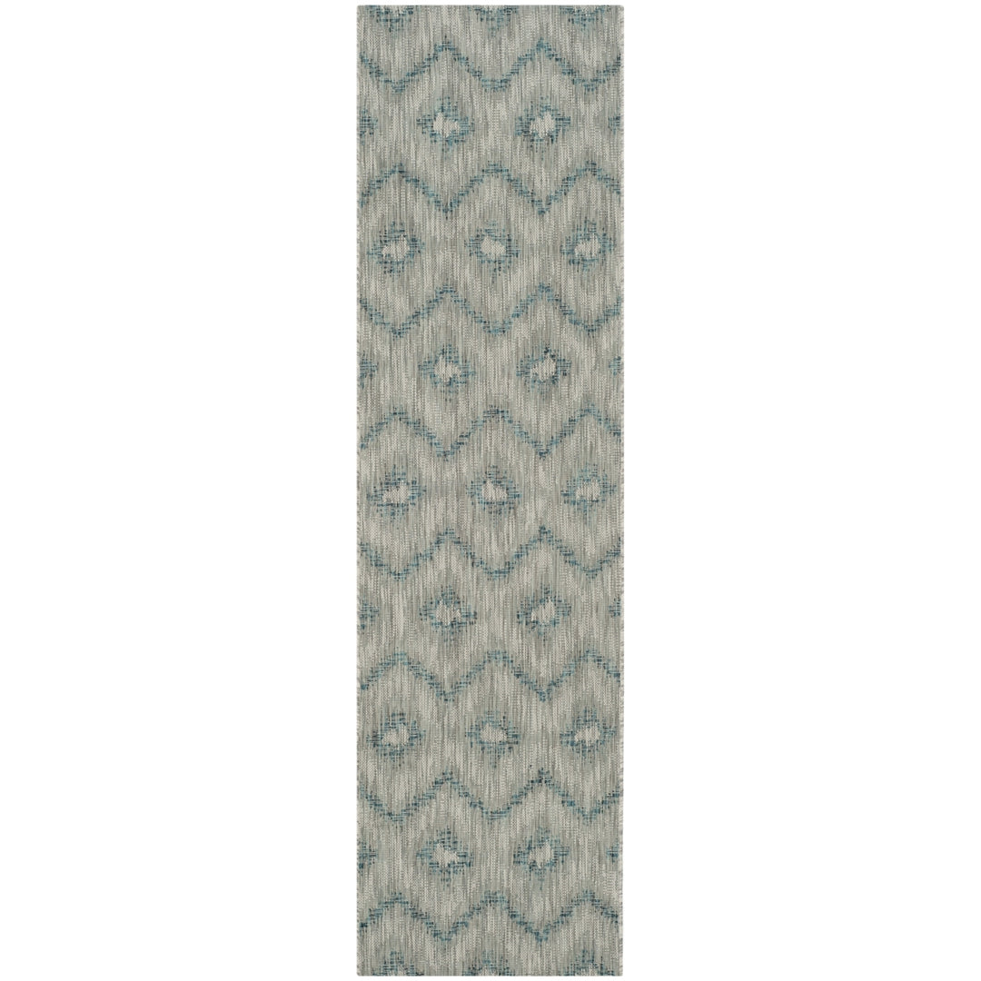 SAFAVIEH Outdoor CY8463-37212 Courtyard Grey / Blue Rug Image 6