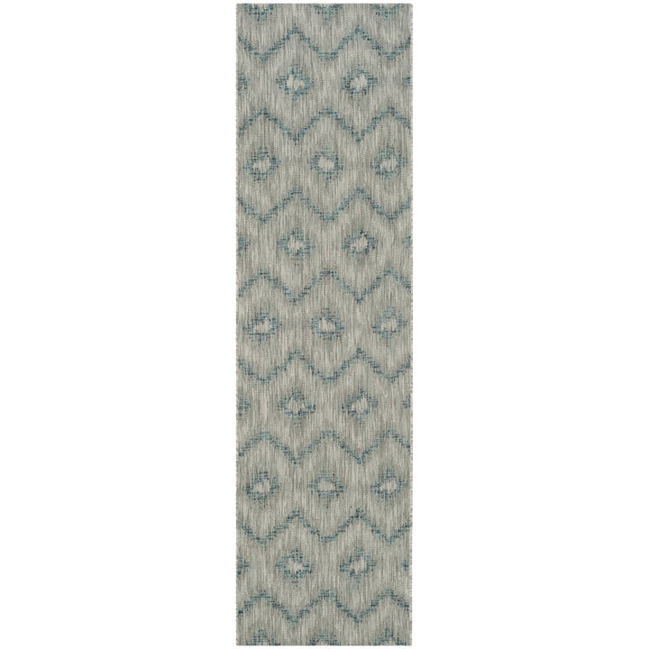 SAFAVIEH Outdoor CY8463-37212 Courtyard Grey / Blue Rug Image 1