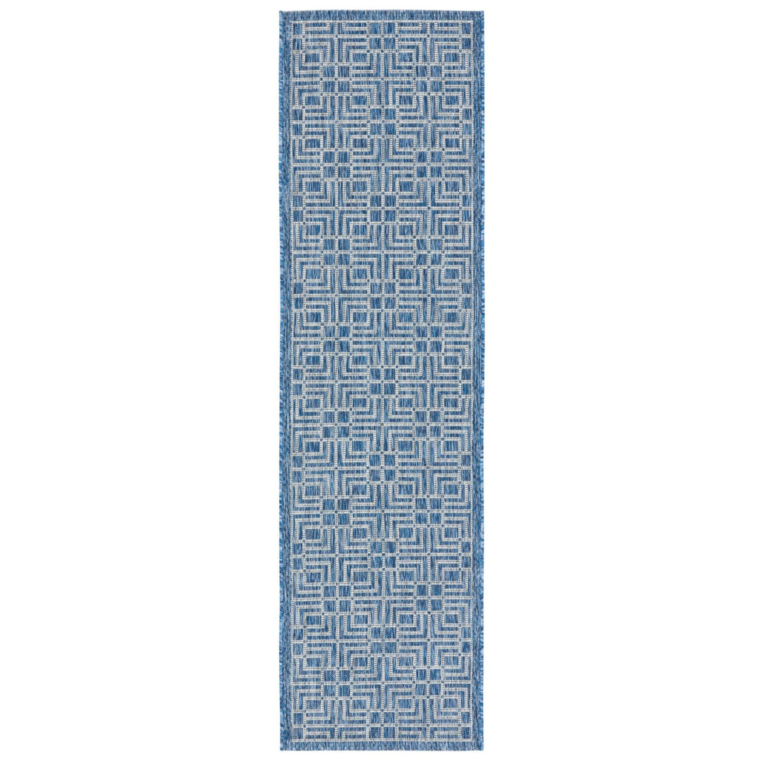 SAFAVIEH Outdoor CY8467-36821 Courtyard Navy / Grey Rug Image 1