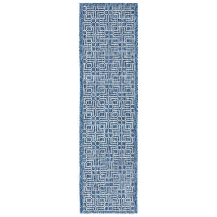 SAFAVIEH Outdoor CY8467-36821 Courtyard Navy / Grey Rug Image 1