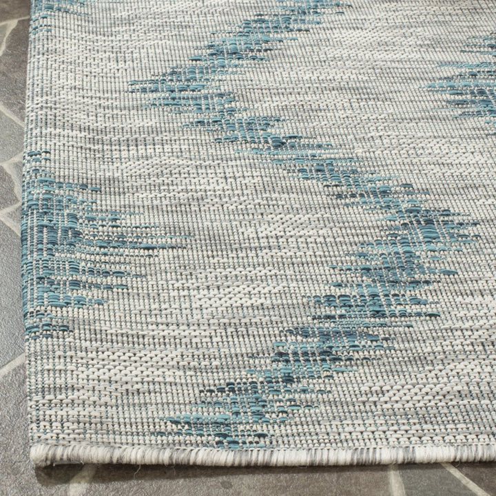 SAFAVIEH Outdoor CY8463-37212 Courtyard Grey / Blue Rug Image 8