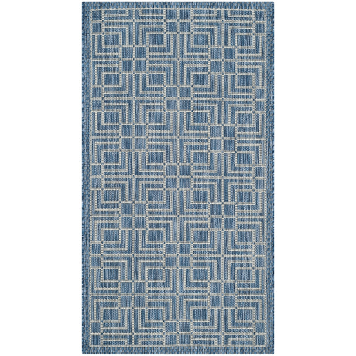 SAFAVIEH Outdoor CY8467-36821 Courtyard Navy / Grey Rug Image 4