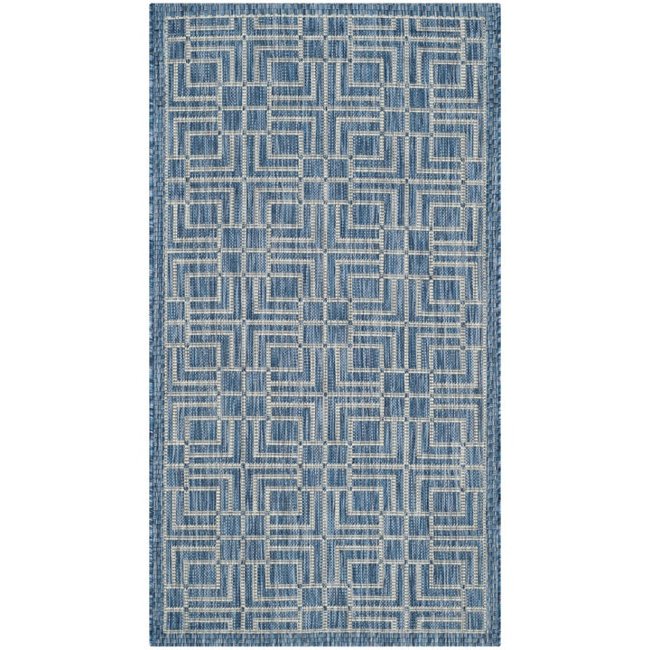 SAFAVIEH Outdoor CY8467-36821 Courtyard Navy / Grey Rug Image 1