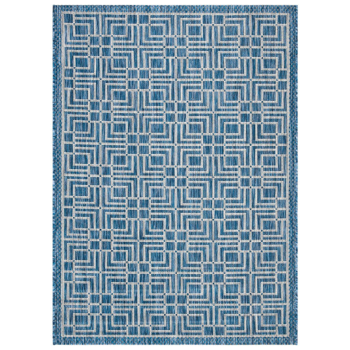 SAFAVIEH Outdoor CY8467-36821 Courtyard Navy / Grey Rug Image 5