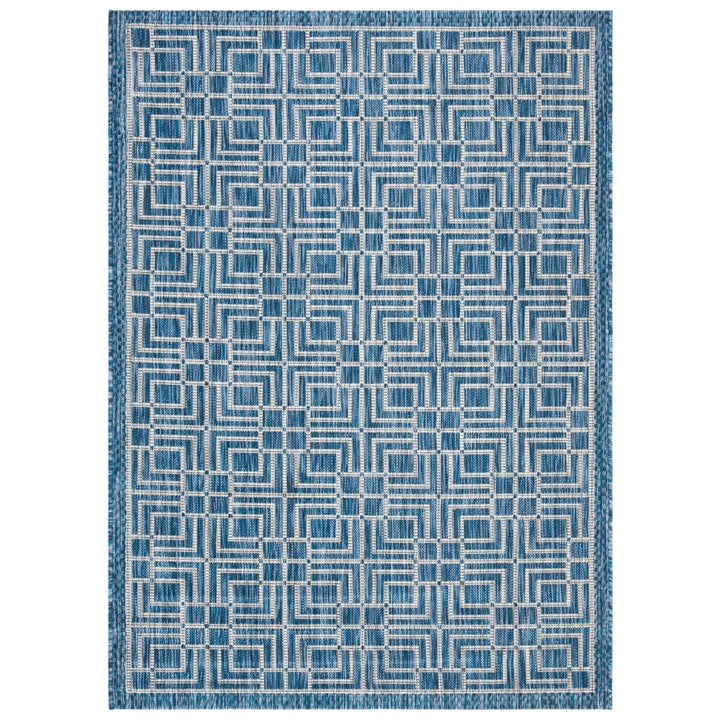 SAFAVIEH Outdoor CY8467-36821 Courtyard Navy / Grey Rug Image 1