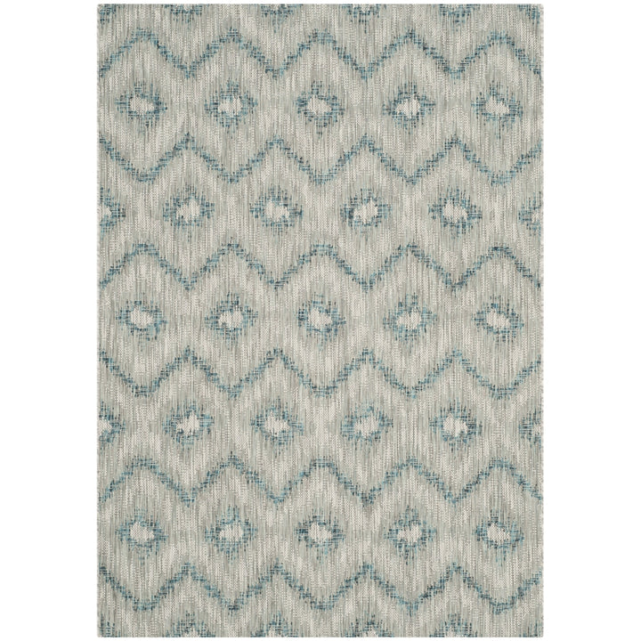 SAFAVIEH Outdoor CY8463-37212 Courtyard Grey / Blue Rug Image 10