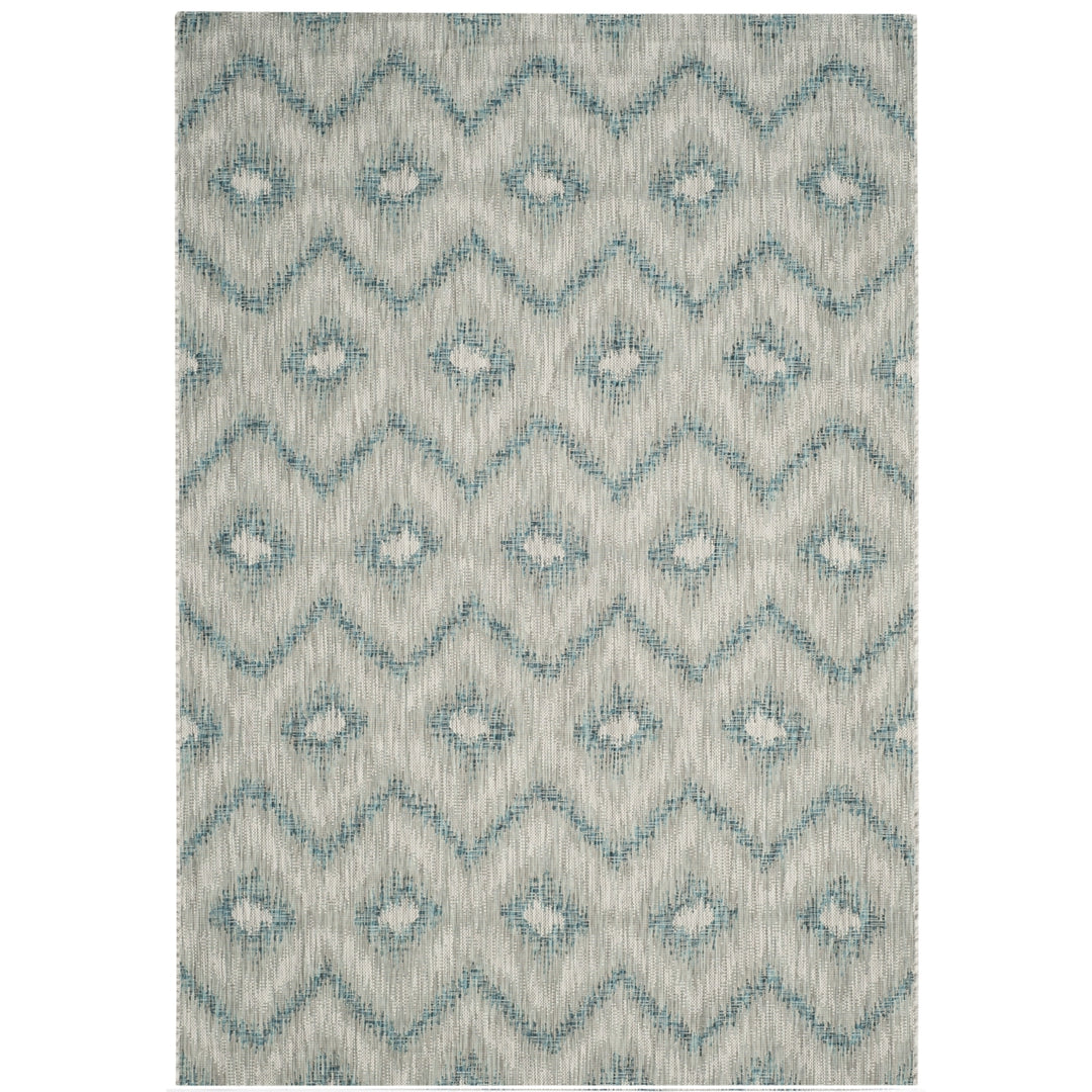 SAFAVIEH Outdoor CY8463-37212 Courtyard Grey / Blue Rug Image 11